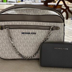 Michael Kors Beige and Dark Brown Men's Belt Bag